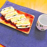 超簡単♪ハム卵マヨチーズの高野豆腐サンド